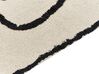 Teppich Baumwolle beige / schwarz 160 x 230 cm Gesichtsmotiv Kurzflor KONUR_839856