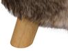 Faux Fur Footstool Brown and Beige TOPEKA_668940