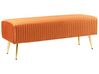 Sengebænk i bredriflet orange velour 118 x 40 cm PATERSON_860403