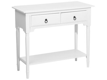 2 Drawer Console Table White LOWELL