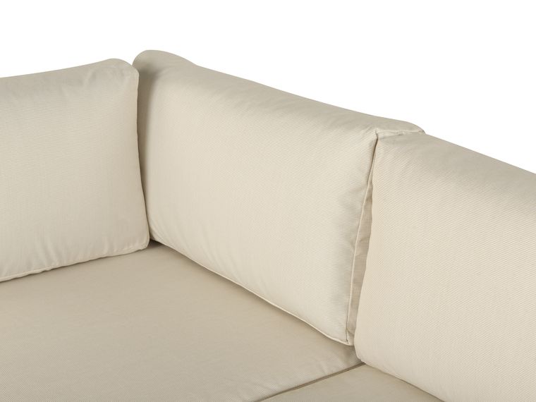 5 Seater Aluminum Garden Corner Sofa Set White with Cushions Beige