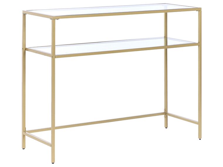 Sklenený konzolový stolík zlatý ALINE_824257