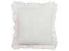 Set of 2 Cushions with Fringes Off White PIERIS_838543