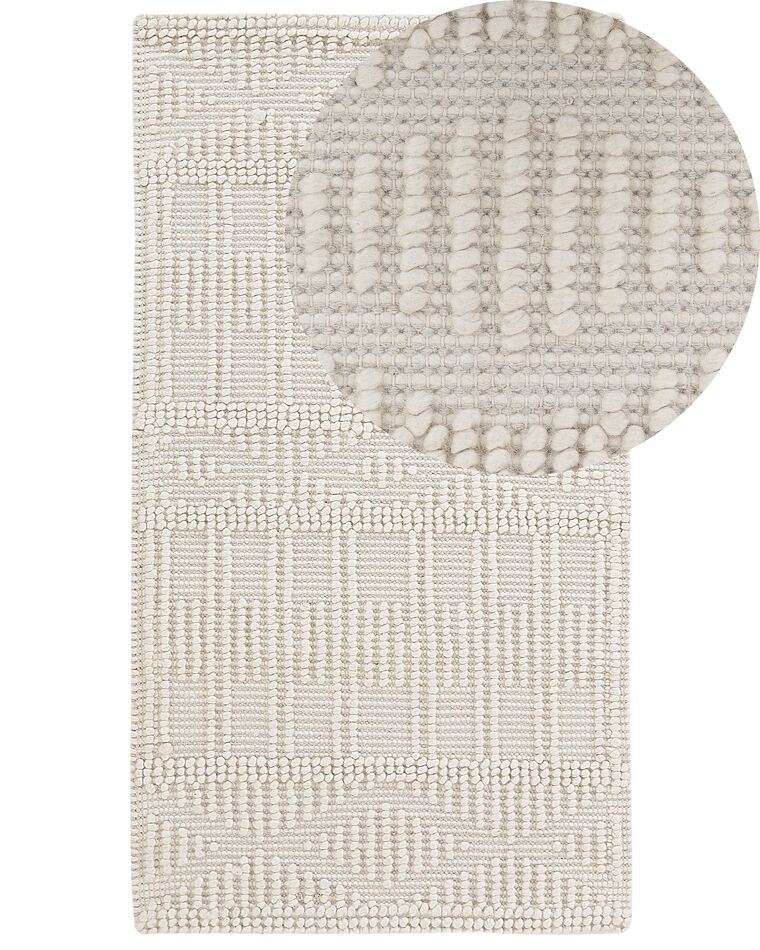 Tapis de laine beige clair 80 x 150 cm LAPSEKI_830785
