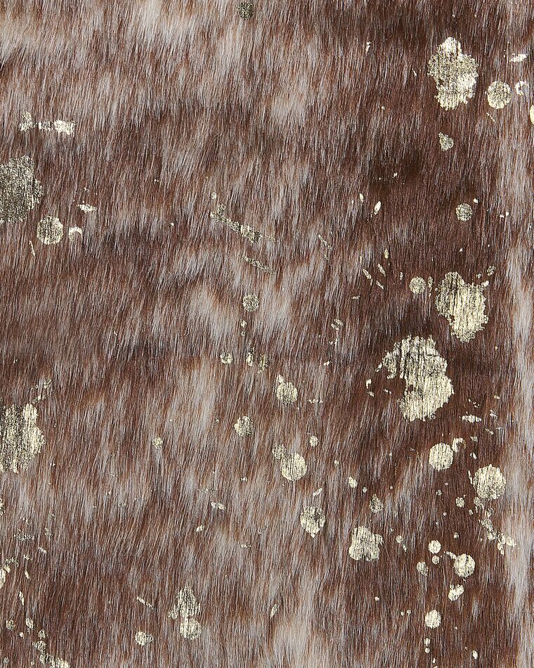 Faux Cowhide Area Rug with Spots 150 x 200 cm Brown with Gold BOGONG