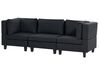 3-Seater Modular Fabric Sofa Black UNSTAD_893481