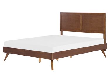 Dřevěná postel 160 x 200 cm tmavě hnědá ISTRES