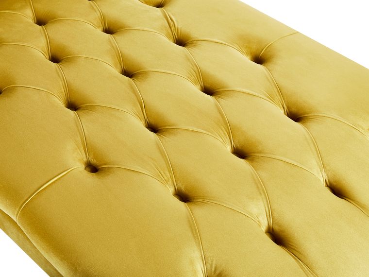 Velvet Chaise Lounge Mustard MURET Beliani.co.uk
