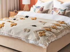 Huopa puuvilla beige/keltainen 130 x 180 cm ADONI