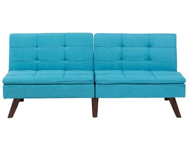 Fabric Sofa Bed Turquoise Blue RONNE