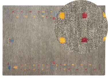 Vlnený koberec gabbeh 140 x 200 cm sivý SEYMEN