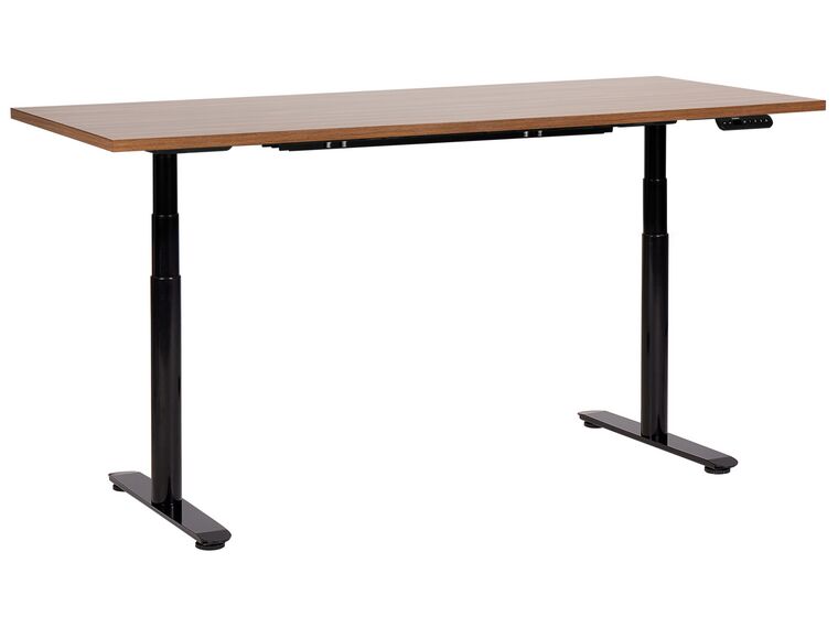 Electric Adjustable Standing Desk 180 x 80 cm Dark Wood and Black DESTINAS_899725