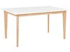 Table à manger extensible blanche et bois clair 140/180 x 90 cm SOLA_808715