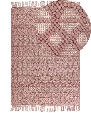 Alfombra de lana rosa 160 x 230 cm ALUCRA