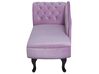 Chaise longue fluweel violet linkszijdig NIMES_696878