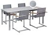 4 Seater Garden Dining Set Grey Glass Top with Grey Chairs COSOLETO_881669