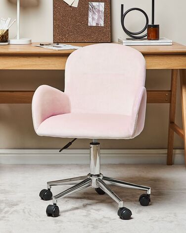 Velvet Desk Chair Pink PRIDDY