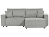 Canapé d'angle à gauche en tissu gris avec rangement KARILA_886068