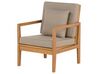 Lounge Set zertifiziertes Holz hellbraun 7-Sitzer Auflagen grau PATAJA_803238