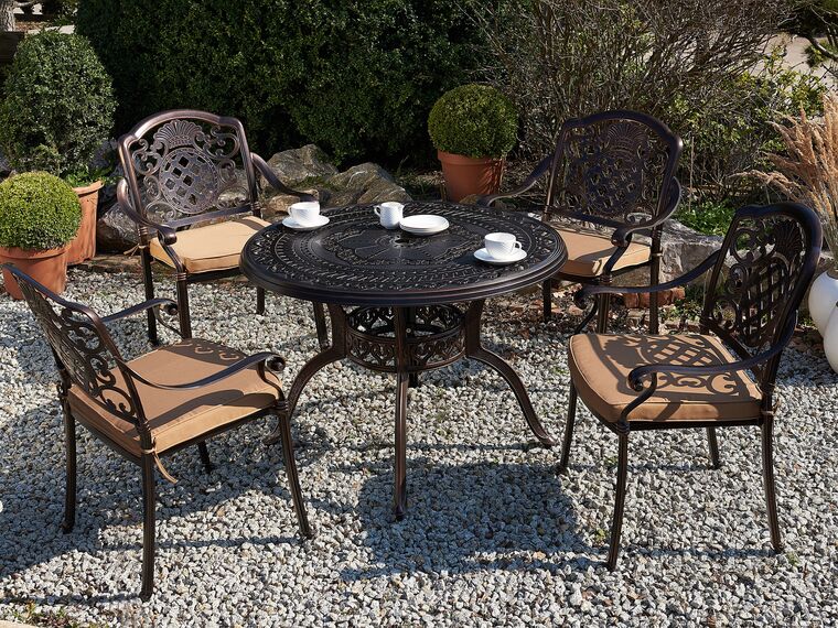 Ensemble De Jardin Table Ronde Et 6 Chaises En Teck - Jardin