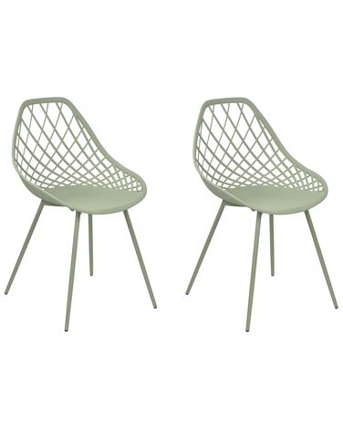 Set of 2 Dining Chairs Green CANTON II