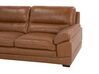 Soffgrupp 3-sits soffa + fåtölj läder guldbrun HORTEN_720746
