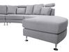 7 Seater Curved Fabric Modular Sofa Light Grey ROTUNDE_709299