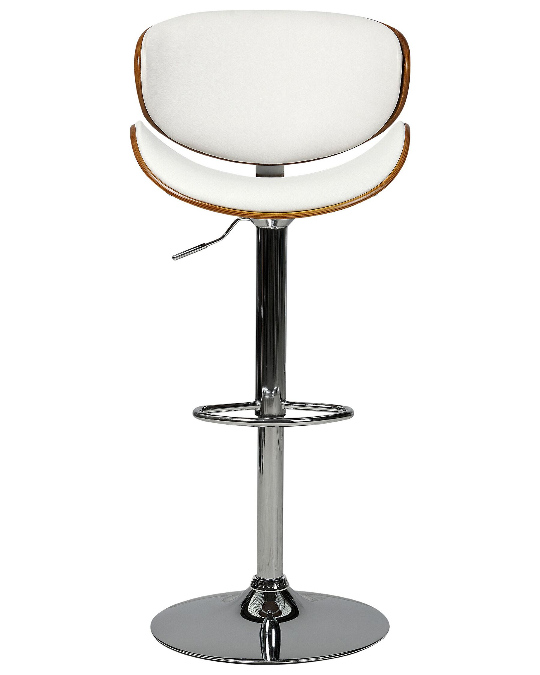 Faux Leather Swivel Bar Stool White ROTTERDAM Beliani.co.uk
