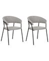 Set of 2 Boucle Dining Chairs Grey MARIPOSA_887333