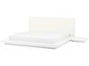 EU King Size Bed with Bedside Tables White ZEN_751586