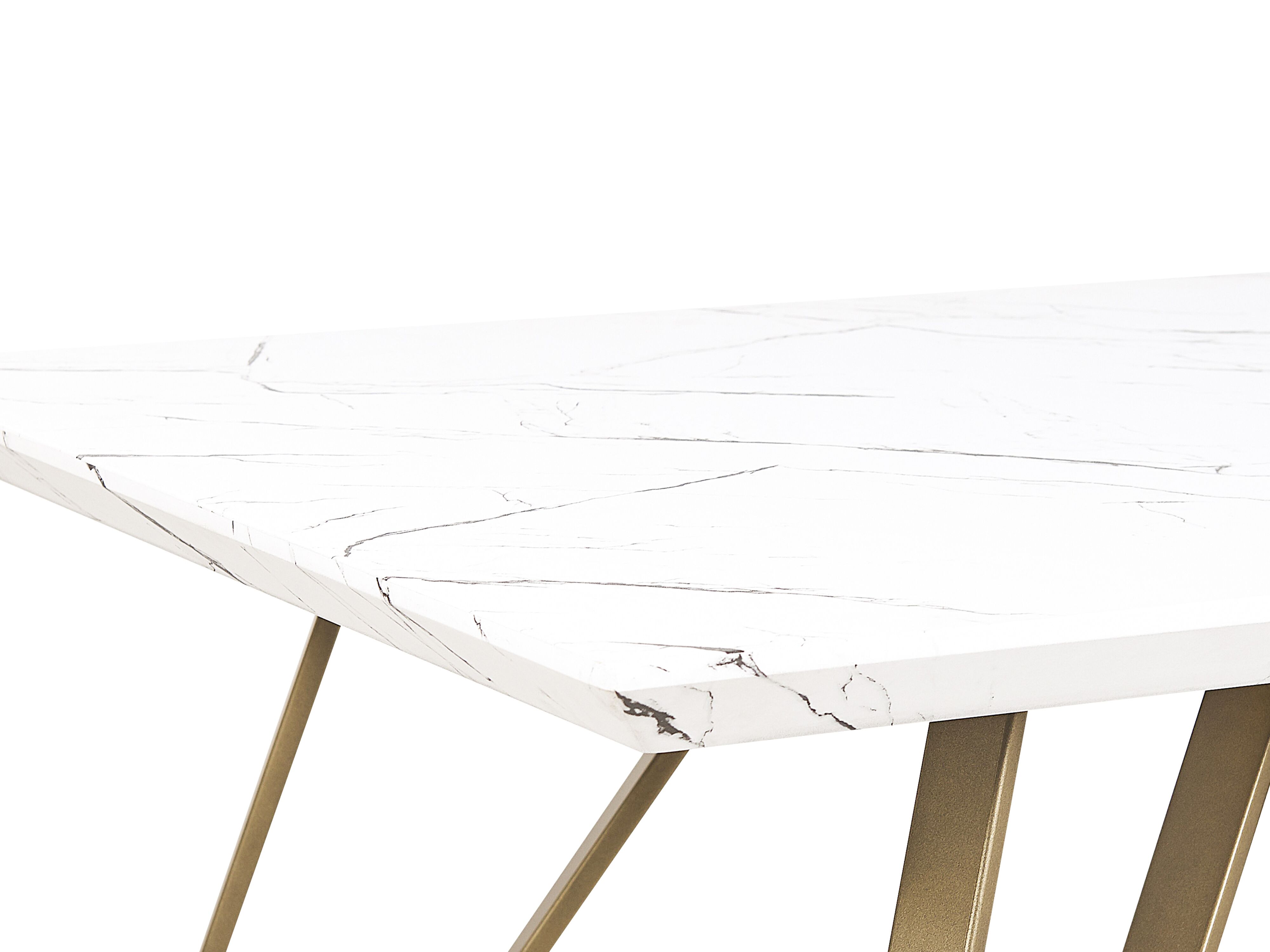 Esstisch Marmor Optik weiß / gold 150 x 80 cm MOLDEN | Beliani.de