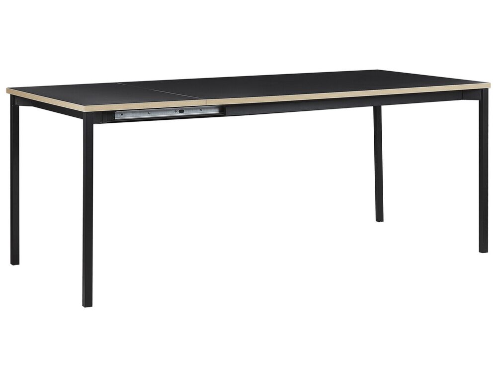 Table De Salle A Manger Extensible Noire 140 180 X 90 Cm Avis Beliani Fr