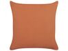 Set of 2 Cotton Cushions Geometric Pattern 45 x 45 cm Orange and White VITIS_838783