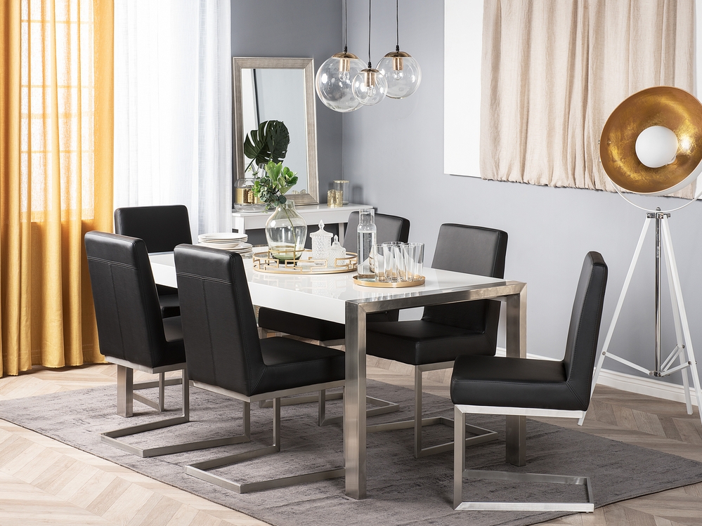 Table de cuisine extensible 120x160 blanche SANFORD 
