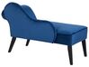 Mini chaise longue en velours bleu côté droit BIARRITZ_733890