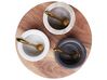 Conjunto de 3 taças de servir com tabuleiro e colheres de chá em mármore multicolor HERAKLION_910654