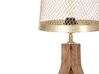 Tischlampe Mango Holz dunkelbraun / messing 63 cm Trommelform Giiter-Design BEKI_868167