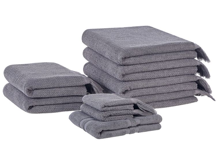Handdoek set van 9 katoen grijs ATIU_843355