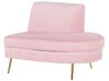 Sofá semicircular 4 plazas de terciopelo rosa/dorado MOSS_810386