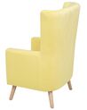 Velvet Wingback Chair Yellow ONEIDA_698267