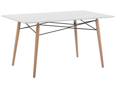 	Mesa de comedor blanco/madera clara 140 x 80 cm BIONDI