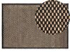 Teppich Leder schwarz / beige 140 x 200 cm kariertes Muster Kurzflor GERCE II_757933