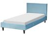 Housse de cadre de lit simple en velours bleu clair 90 x 200 cm pour les lits FITOU_875343