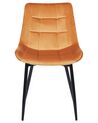 Sada 2 sametových jídelních židlí oranžové MELROSE II_885790