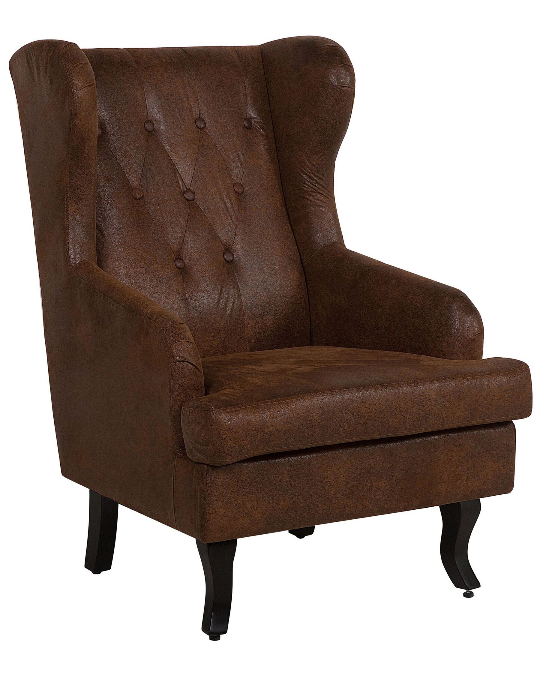 Faux Leather Wingback Chair Brown ALTA Beliani.co.uk