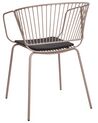 Metallstuhl beige mit Kunstleder-Sitz 2er Set RIGBY_907867