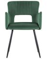 Set of 2 Velvet Dining Chairs Dark Green SANILAC_847169