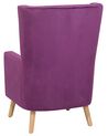 Fotel uszak welurowy fioletowy ONEIDA_710524