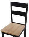 Set of 2 Dining Chairs Black and Light Wood GEORGIA_735878
