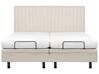 Fabric EU Super King Size Adjustable Bed Beige DUKE II_910561